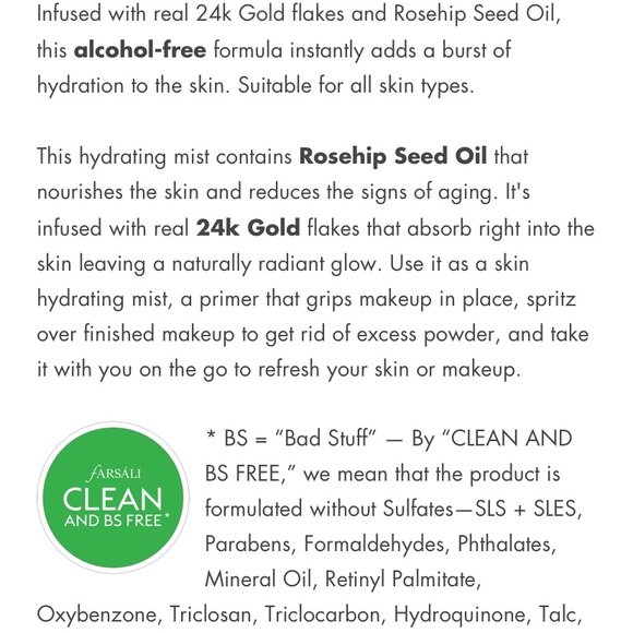 FARSALI rose gold skin mist- NIB - Picture 3 of 4